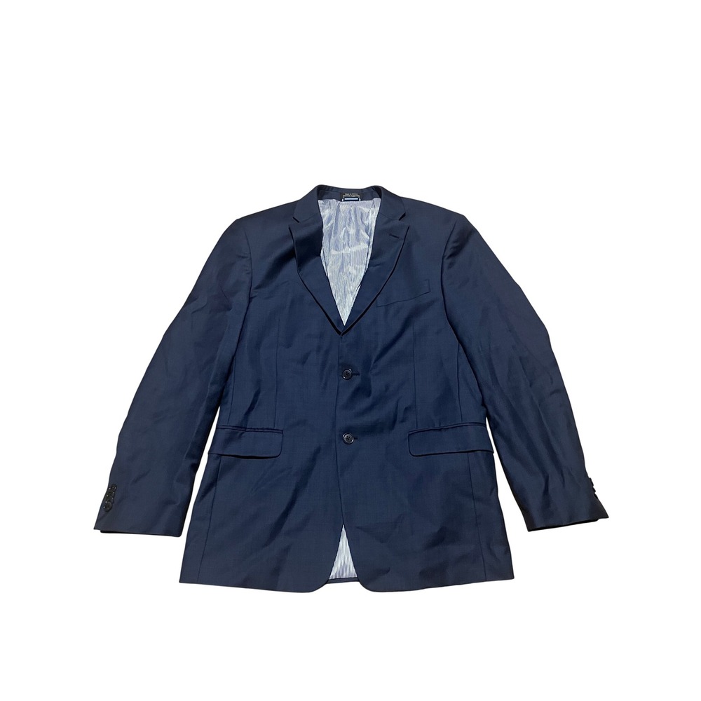 Tommy Hilfiger Mens Navy Blue 100% Wool Two‎ Button Blazer Sport Coat RN 47338